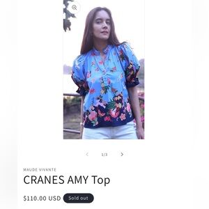 Maude Vivante Blue Floral Blouse
